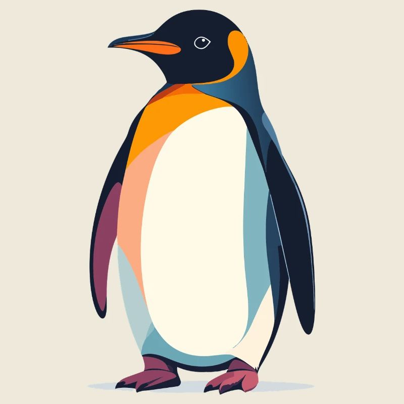 Graphique vectoriel abstrait du Pingouin debout sur la glace