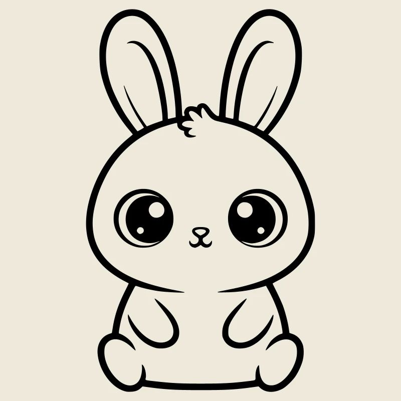 Kawaii Bunny Big Eyes Cute Vector
