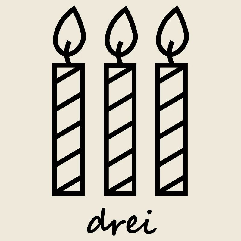 Geburtstag drei Kerzen
