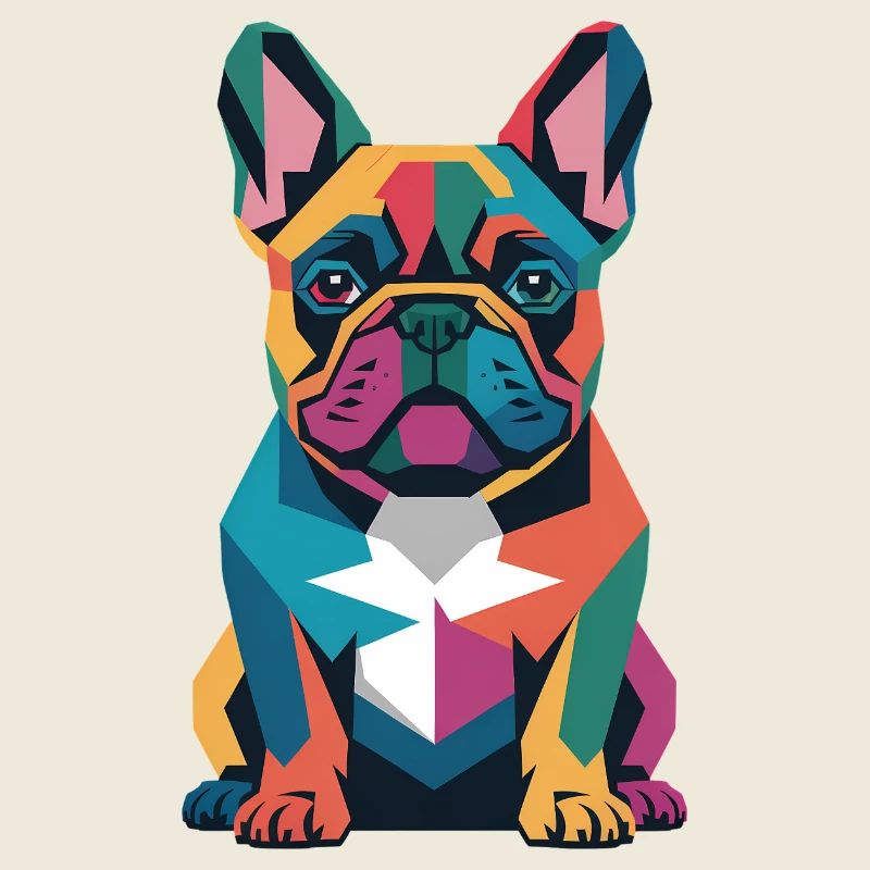 Bouledogue français pop art coloré