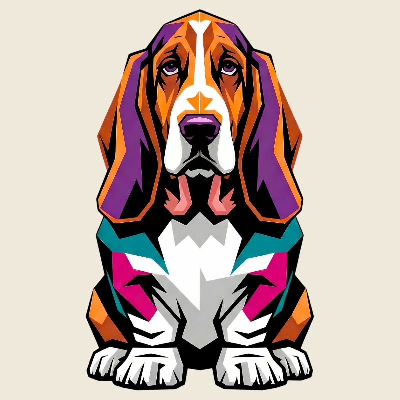 Farbenfroher Bass-Jagdhund