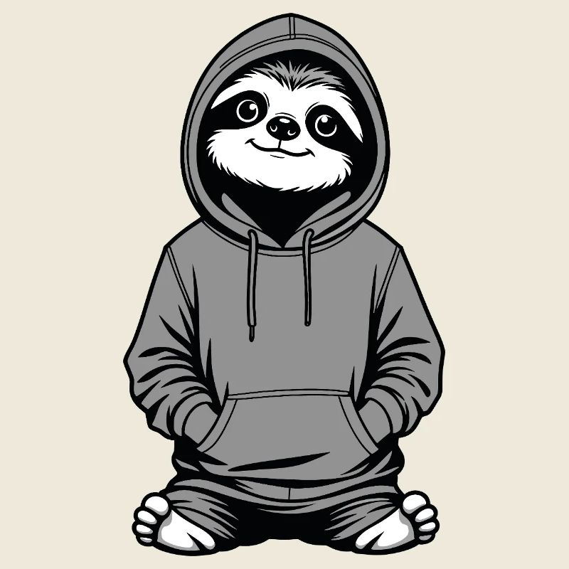 Langsam-Chill Faultier Hoodie