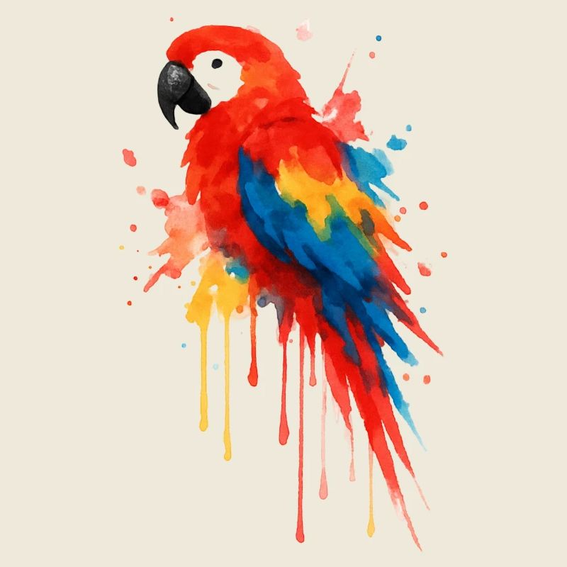 Perroquet Ara Éclatant : Art Aquarelle & Couleurs
