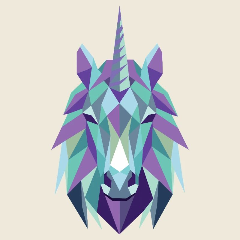 Polygone de licorne turquoise violet