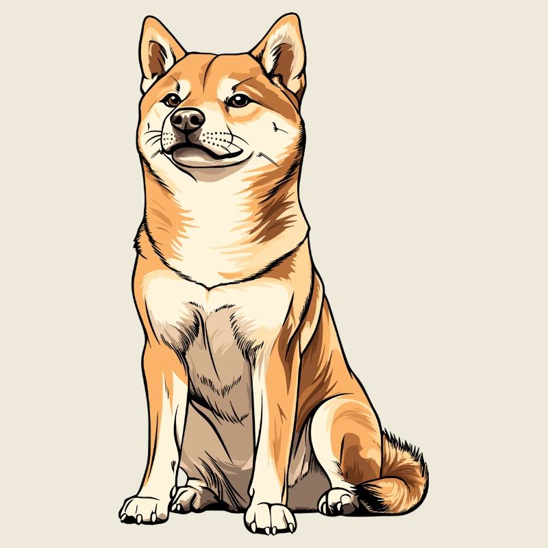 Illustration de chien de dessin animé Shiba Inu