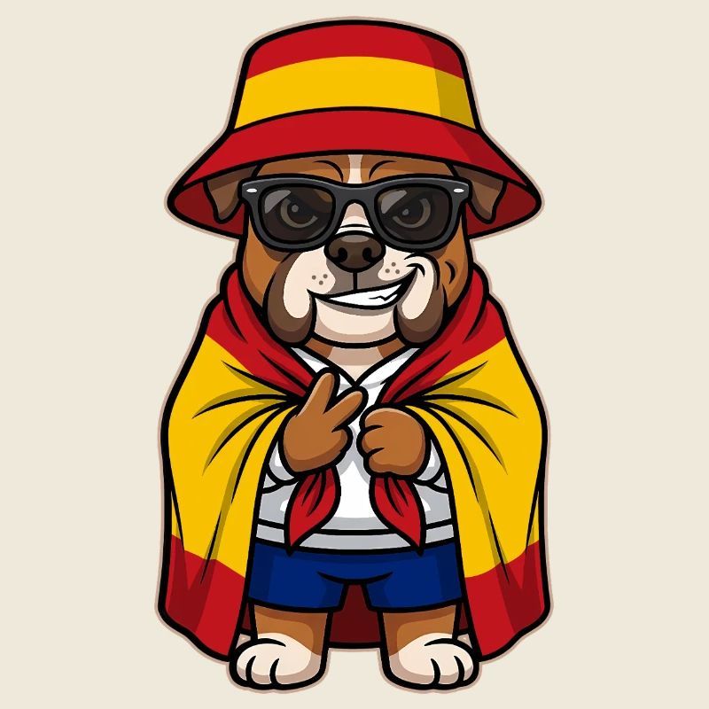 Chien de dessin animé Bouledogue espagnol Cool & Stylé