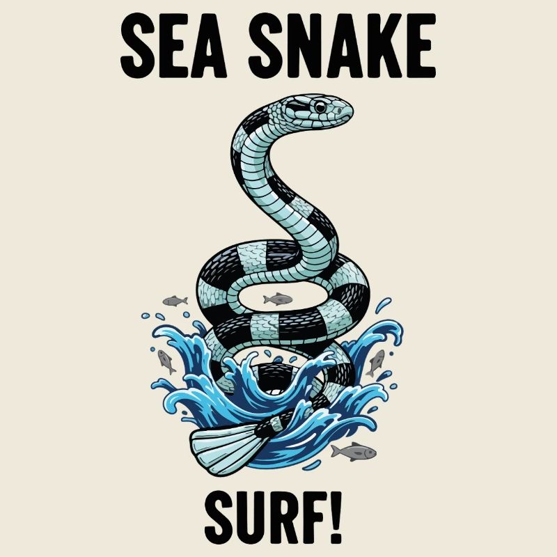 Serpent Marin Danger Surf Sea Snake Noir