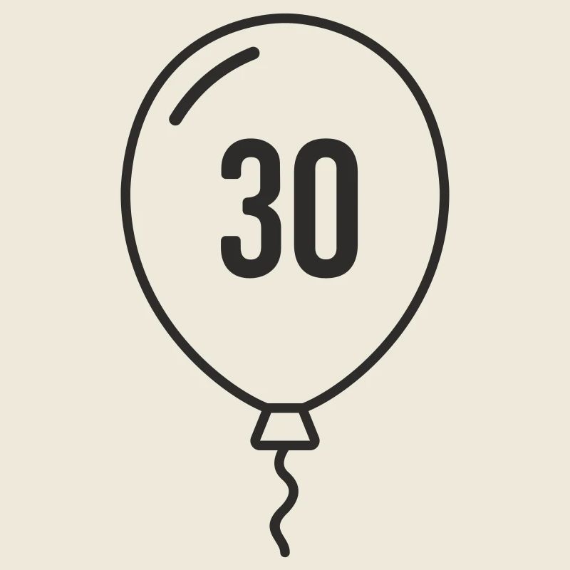 Ballon numéro 30 – Conception d’anniversaire rond