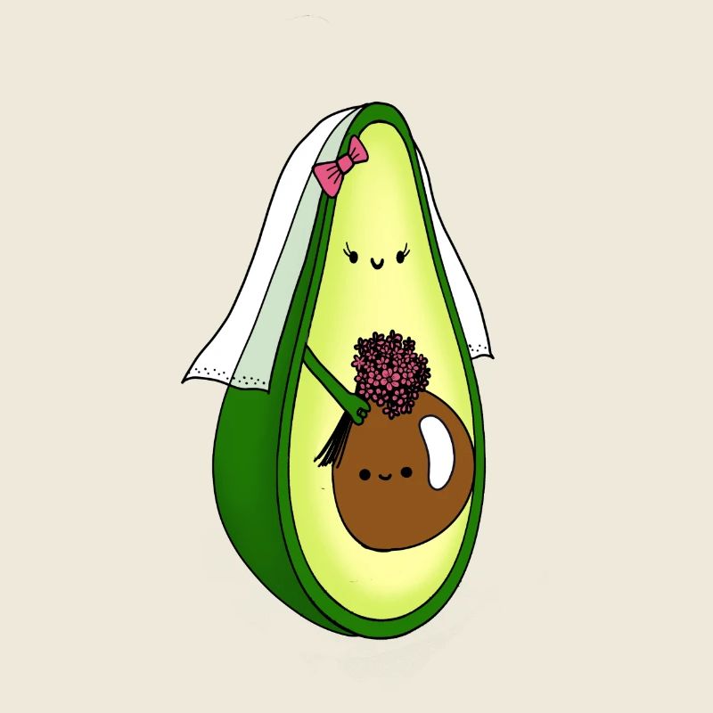 Avocado pregnant bride with baby bump gift