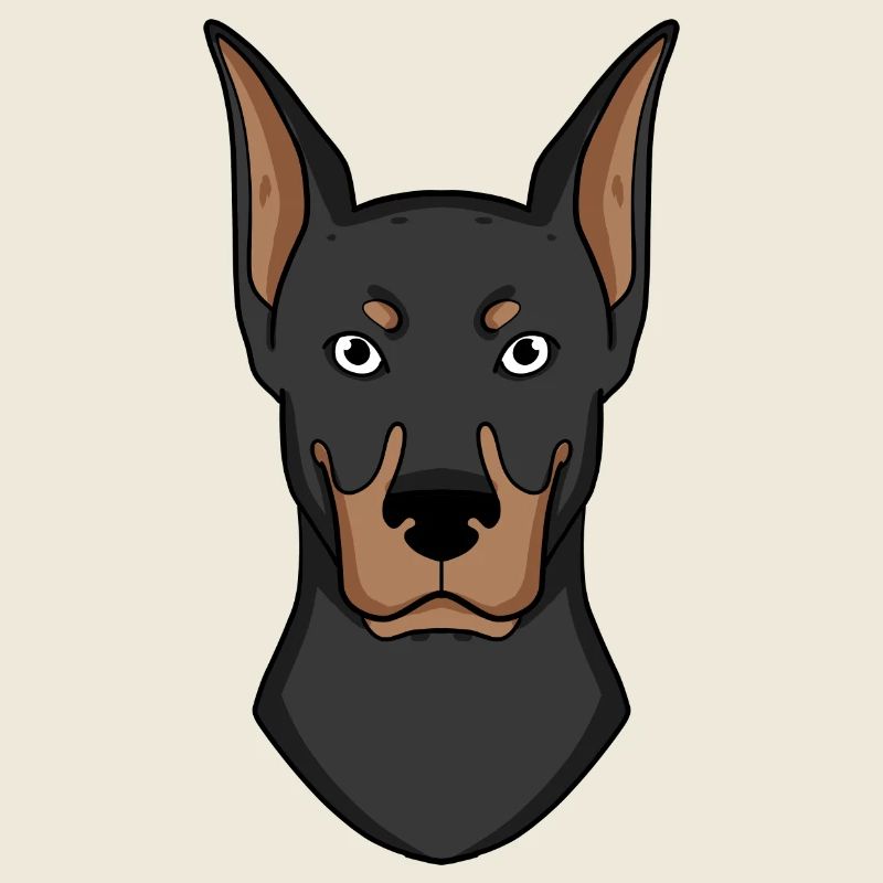 Dobermann Kopf Hund Hundebesitzer Geschenk