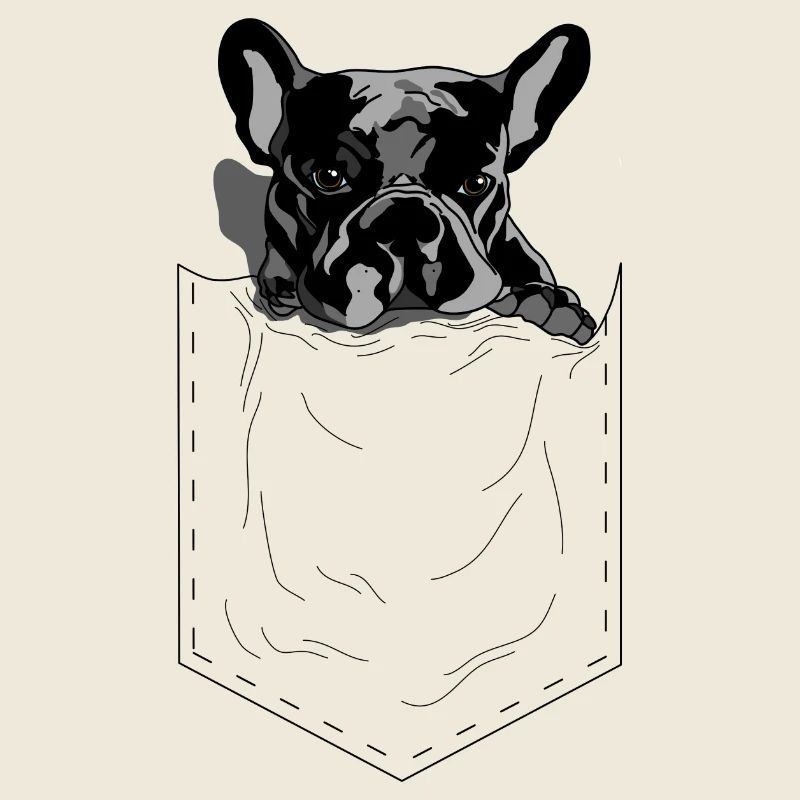 Frenchie Pocket Design Pop Art Stil