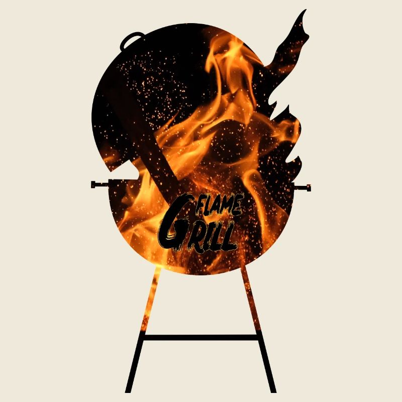 Grill with Fire BBQ Design for Men