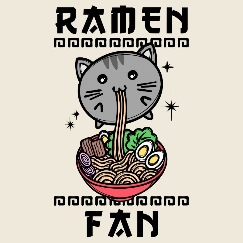 Ramen Japan Japanisch Manga Anime Statement Katze