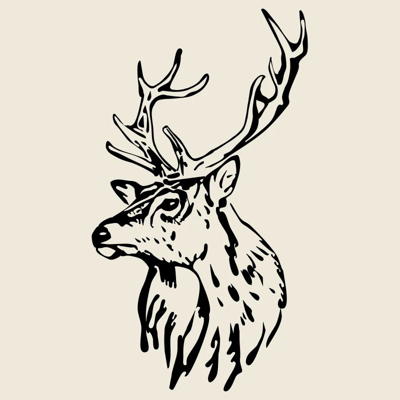Tête de cerf [Noir]