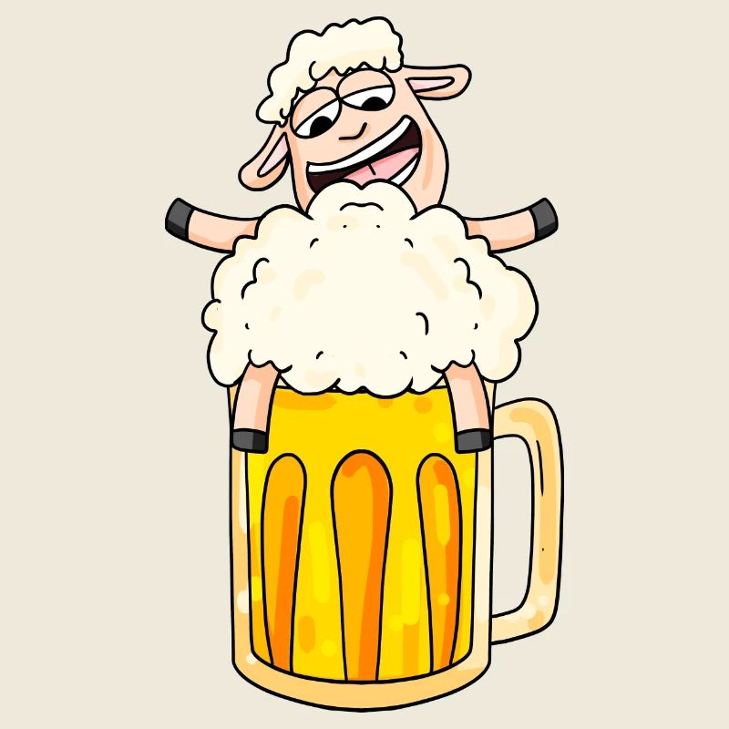 Bande dessinée de mouton à la bière
