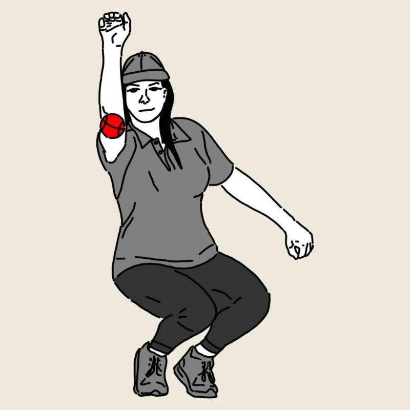 Petanque Spielerin Rechtshänderin