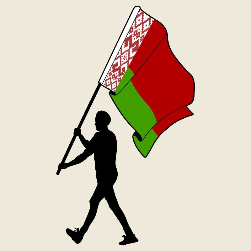 Flag Belarus man walking