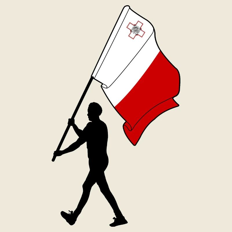 Drapeau Malte homme marchant