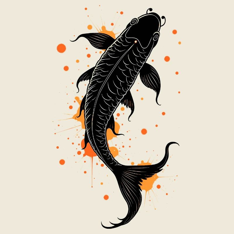 Koi Fish Calligraphy