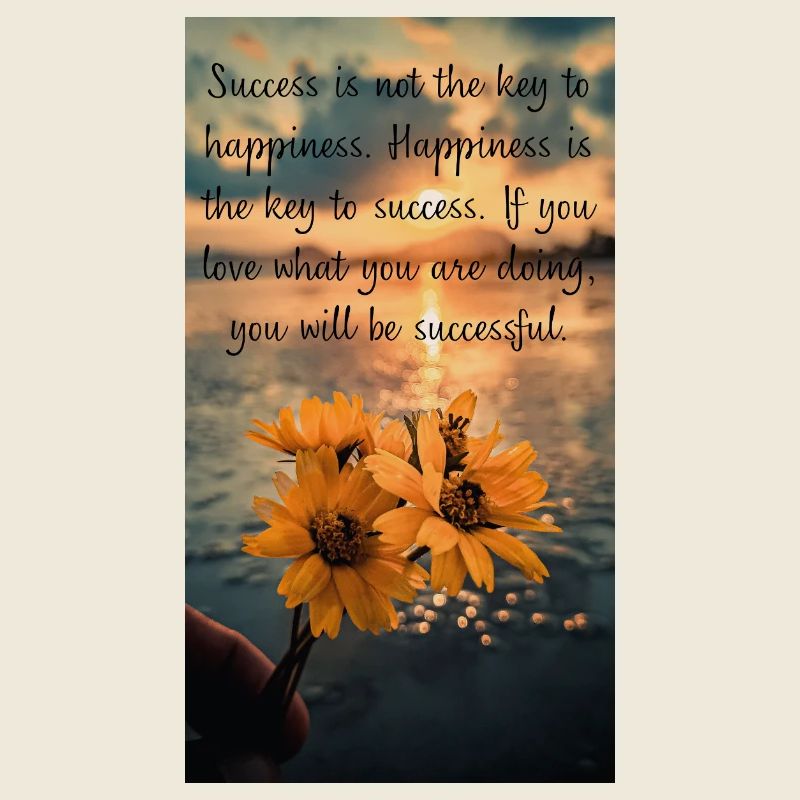 Citation de motivation avec des fleurs au coucher du soleil