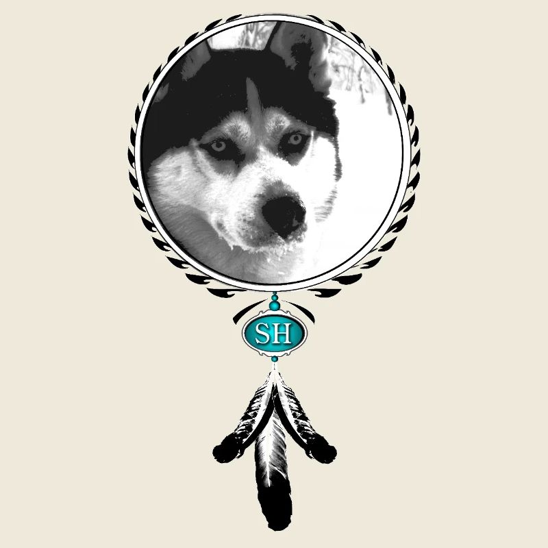 Portrait de Husky avec attrape-rêves