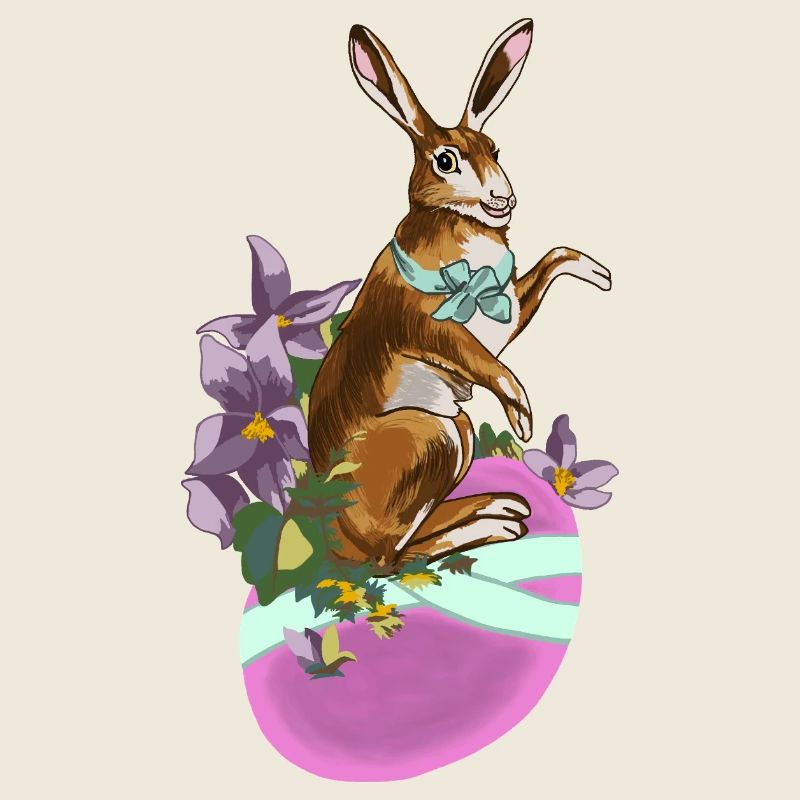 Hase_auf_Ei_rosa_im Jugendstil gemalt