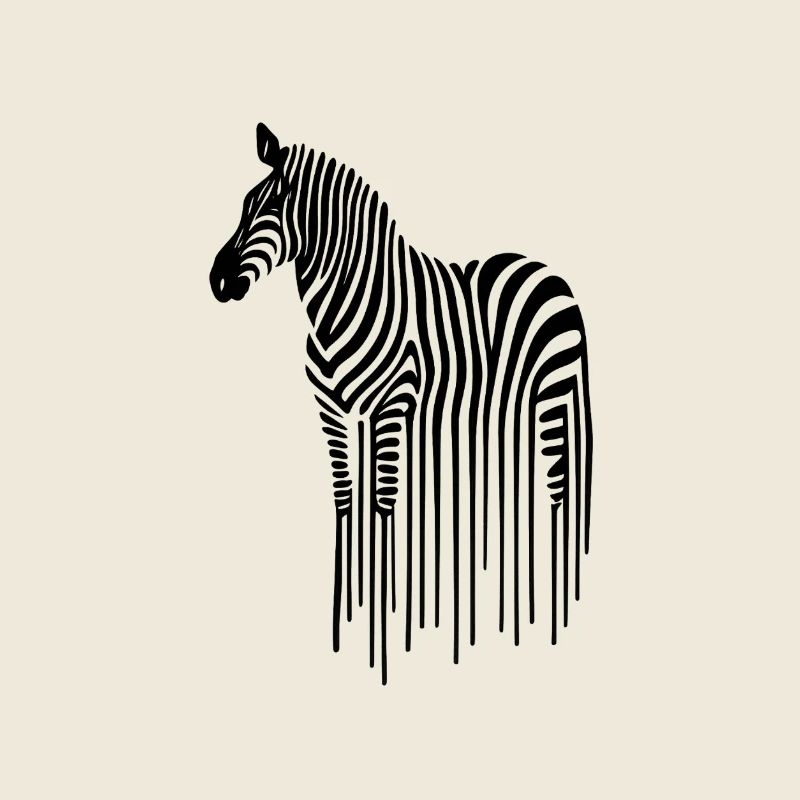 Zebra Linienkunst auf Schwarzweiß