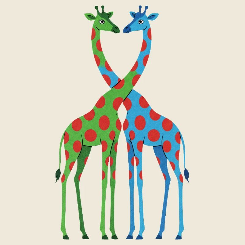 Giraffe heart with polka dots