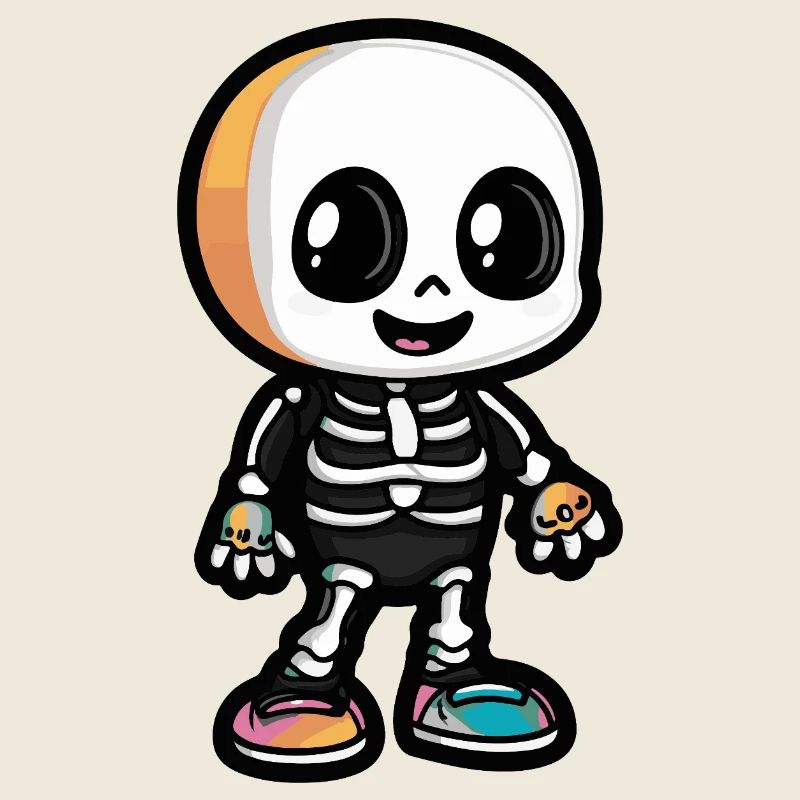 Skeleton Cute Halloween Comic