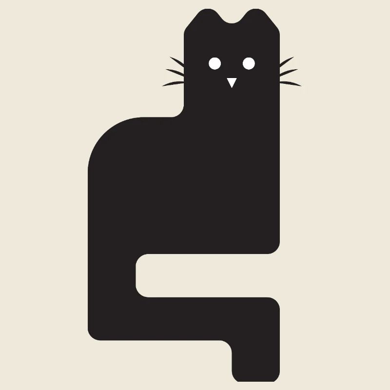 Schwarze Katze – Minimalistisch & Modern