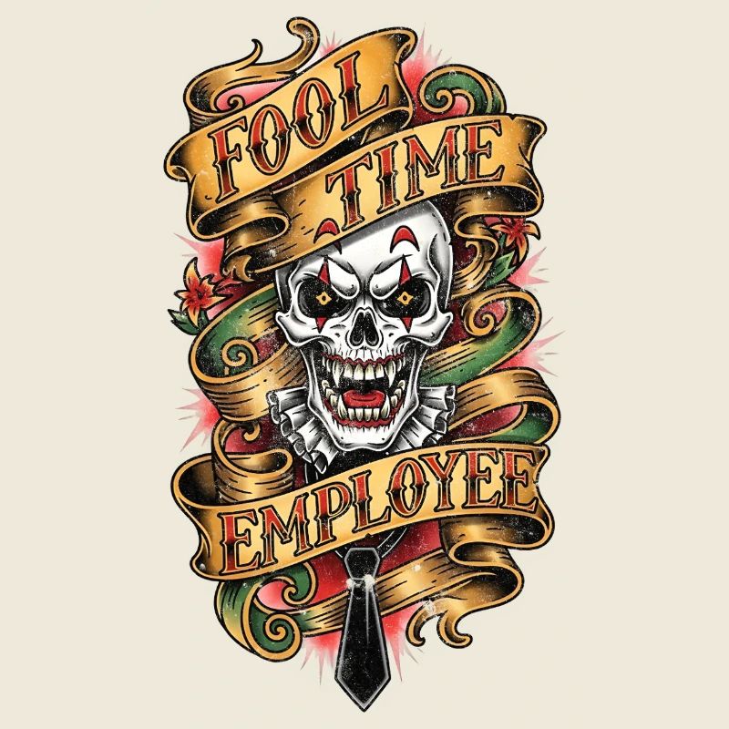 Fool Time Employee Skull