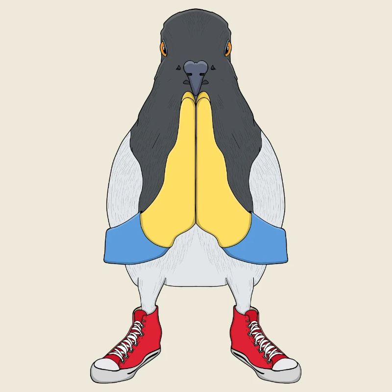 Praying Pigeon with Shoes