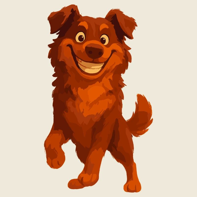 Australian Shepherd Cartoon Grin