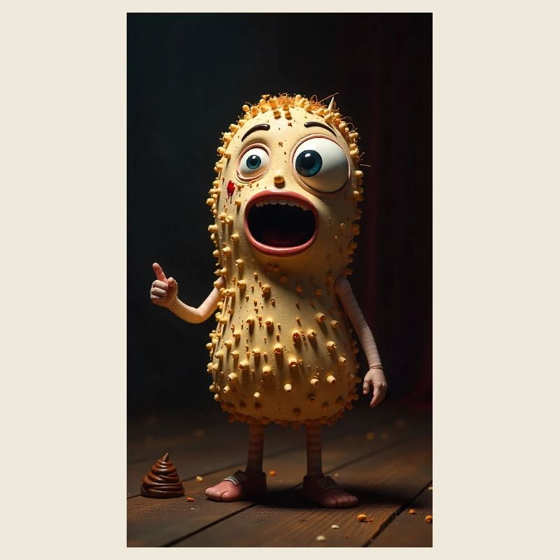 Spiky Peanut Maskottchen