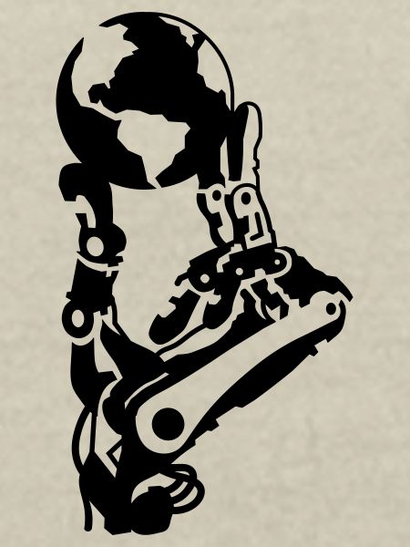 Globe in robot hand