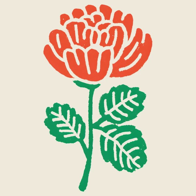 Orangene Rose Illustration