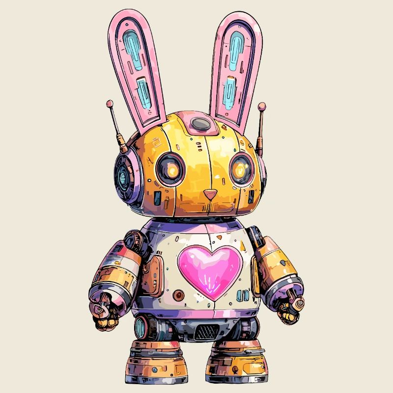 Lapin robot néon