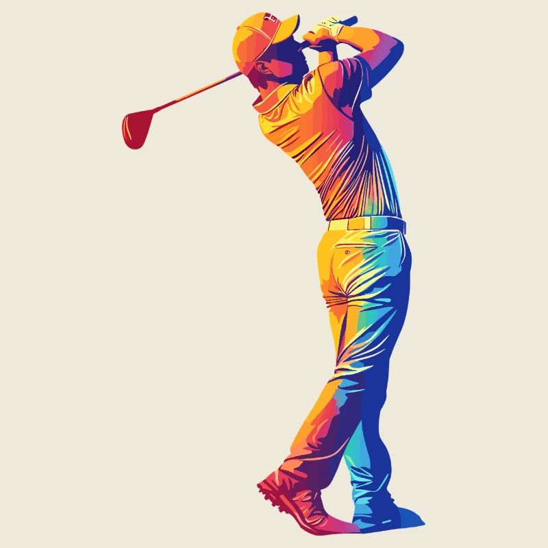 Regenbogen Golfer Swing