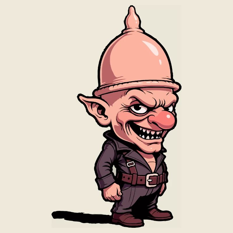Gobelin souriant avec un casque