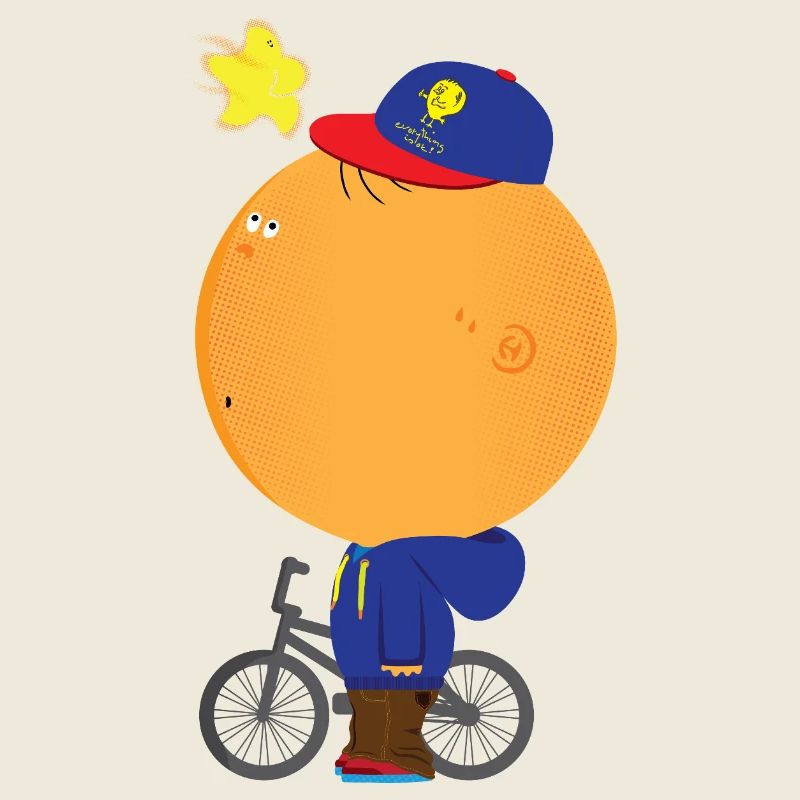 Sweat à capuche cycliste orange ensoleillé