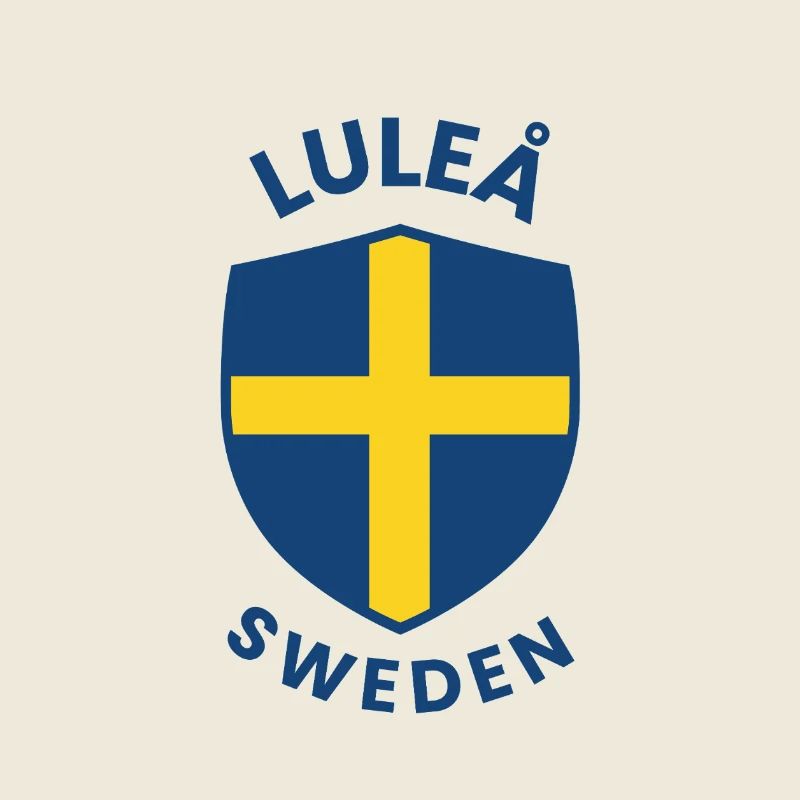 Luleå-Schild Schwedens Flaggenkreuz