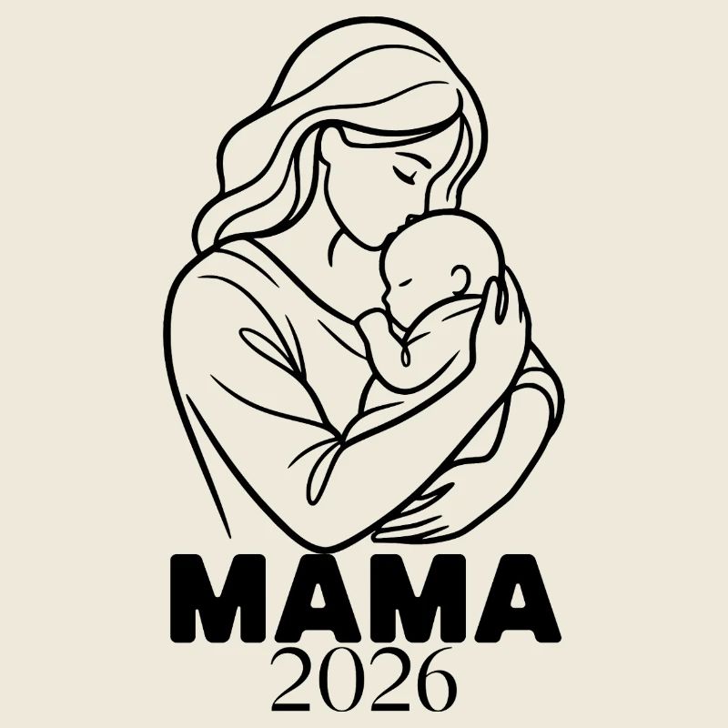 Mama 2026 - Minimalist Line Art Mutter
