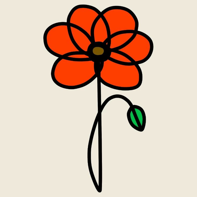 Minimalistische Mohnblume
