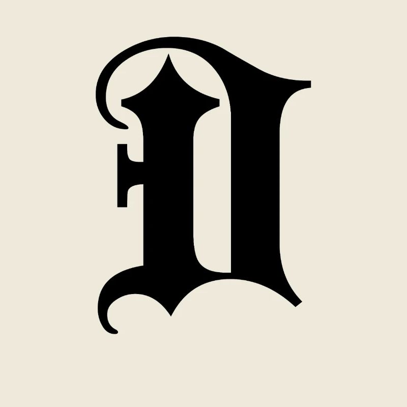 Typography D monogram letter mosaic design T-Shirt