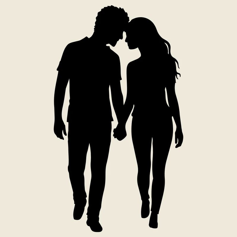 Couple Silhouette Amour Romance Petit ami de la Saint-Valentin