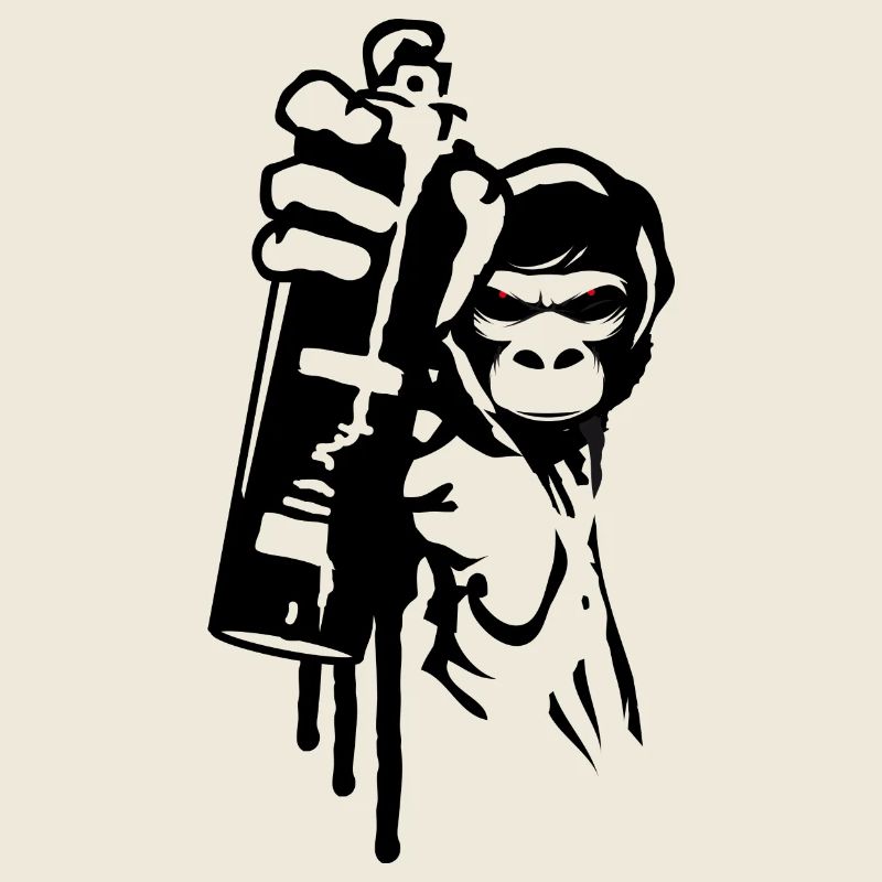sprayer gorille d’art de rue cool dans le style graffiti