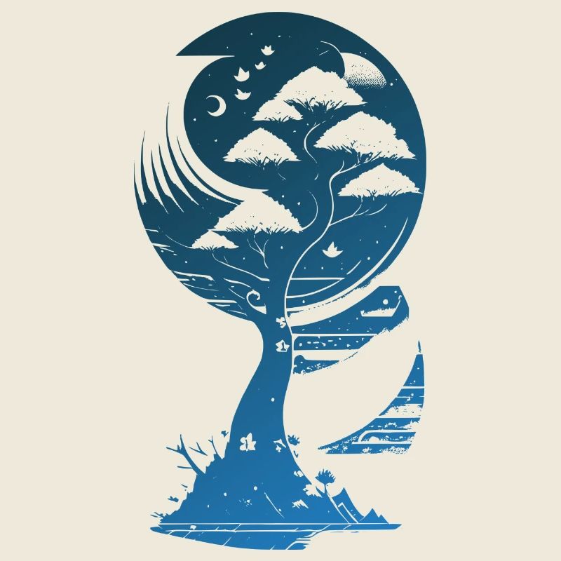Mystical Fantasy Tree in the Moonlight