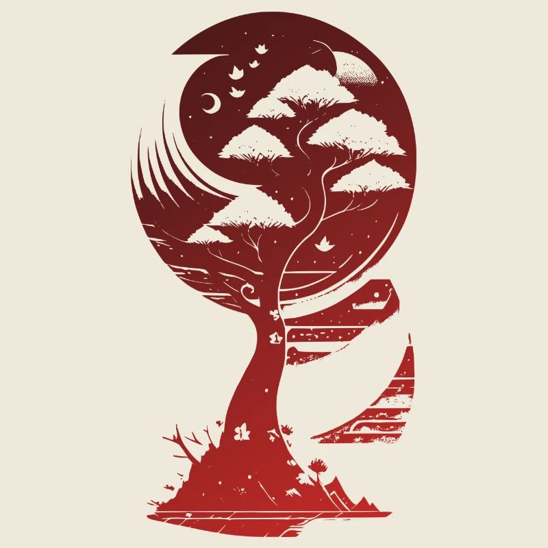 Arbre de fantasy mystique au clair de lune