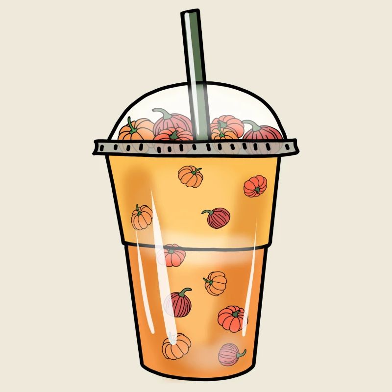 Bubble Tea Boba Pumpkin Balls Halloween Mug