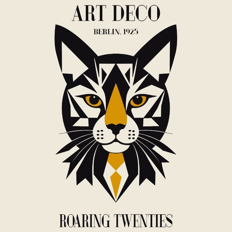 Katze Art Deco